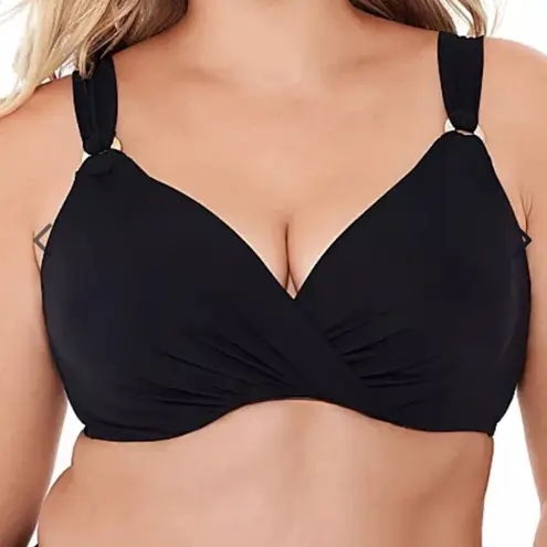 MiracleSuit $96 NWT Solid Plunge Bra Underwire Swim Top 34DDD