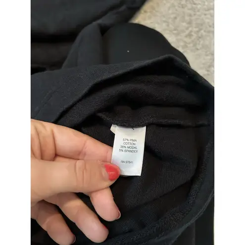 J. Jill Purejill Quarter Zip Black Pullover Size Medium Pima Cotton