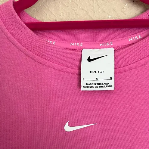 Nike  Women’s Dri Fit Crewneck French Terry Sweatshirt in Playful Pink Large