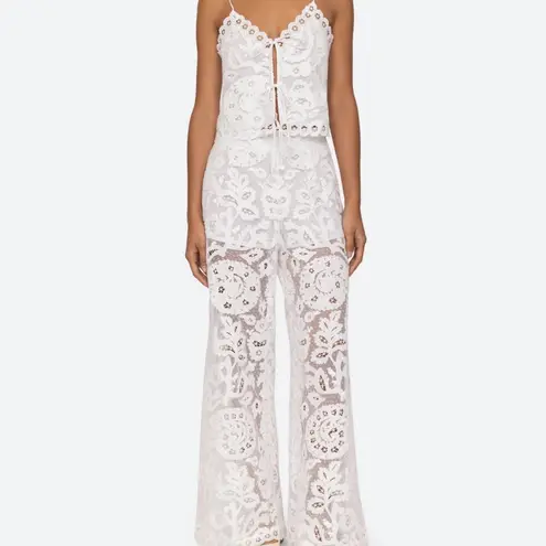 NWT Sea New York Lovina Lace Cami Camisole Tie Front Top Blouse Cream White XS