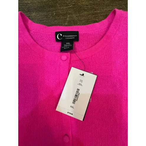 C By Bloomingdale's Cashmere V Neck Cardigan Women's Size XXL Ultra Pink