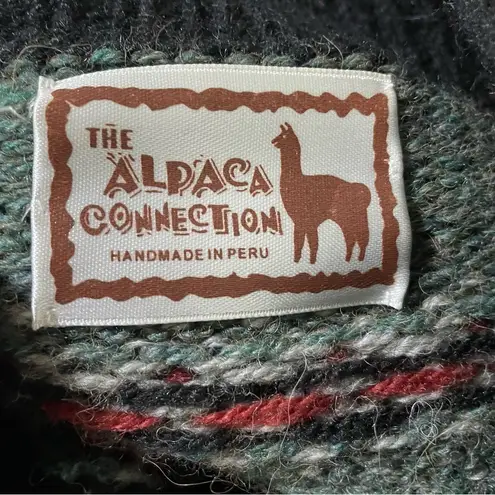 The Alpaca Connection Peruvian‎ Alpaca Wool Cardigan Size S/M Fair Isle Nordic Brown - Image 5