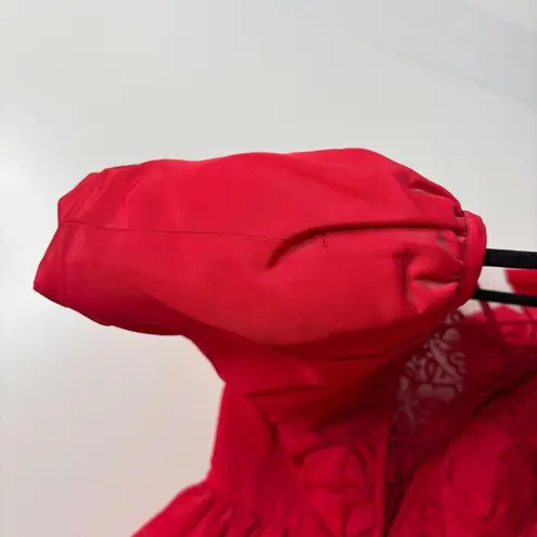 VTG Climax 80s David Howard Red Party Prom NYE Dress Ruffles Dramatic 3/4 *XXS