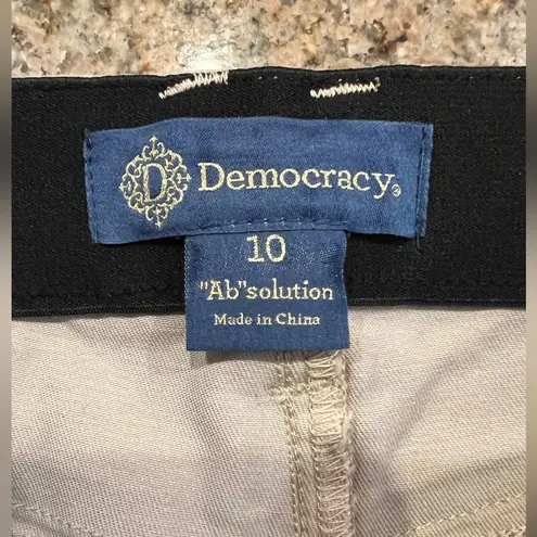 Democracy "Ab"solution Skyrise Double Side Seam Dark Linen Wide Leg Jean NWOT 10