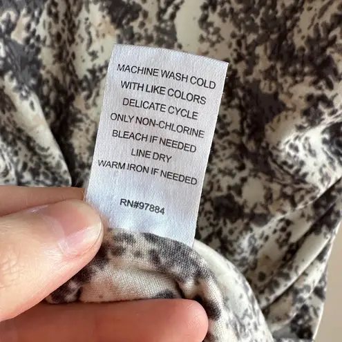 Tart Cinched Bubble Skirt Mini Dress, Alligator/Crocodile Print, Size Small