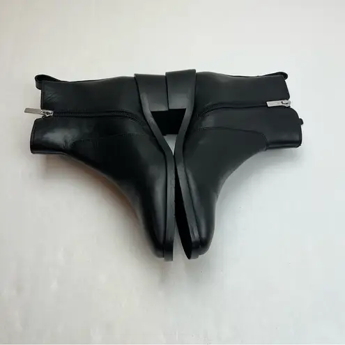 Aquatalia Colbie Weatherproof Bootie Zippers Black Leather Womens 9M 9 Medium