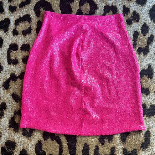 Commando Neon Hot Pink Sequin Bodycon Mini Skirt