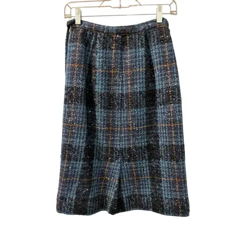 Vintage 60's Donnybrook Original Pea Coat Suit Set Jacket Skirt Wool Size Small Blue