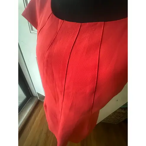 Tahari Red Knee-Length Sheath Dress – Classic Elegance, Minor Spots