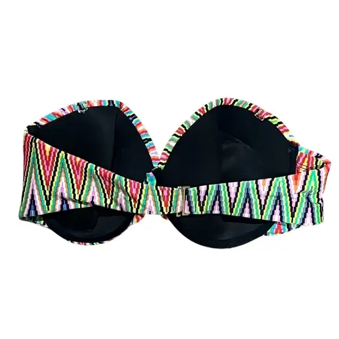 L Space Women's D Bandeau Chevron Underwire Bikini Swim Top Multicolor Green Size undefined - Image 4