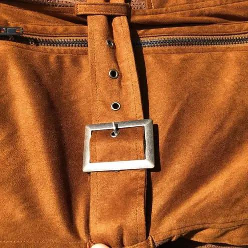 Greylin Tan faux suede utility belted vest size XS Western, Cowgirl, Rodeo