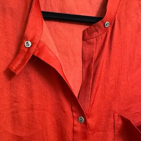 Helmut Lang Helmut by Burnt Orange Flowy Button Down Tank Top XS