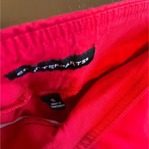 Counterparts Red Capris Elastic Waistband Soft Fabric