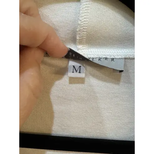 Bryn Walker White jersey waterfall drape open cardigan jacket topper Size Medium