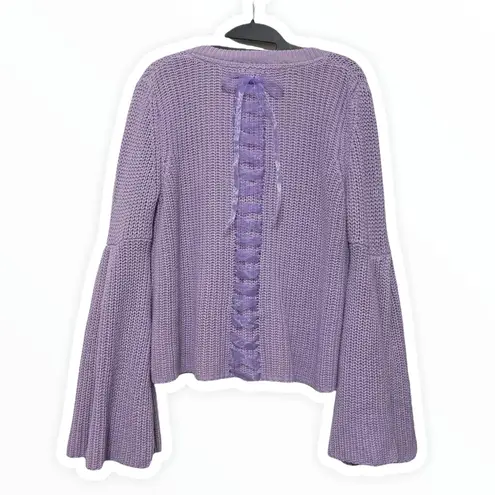 Free People lilac knit bell sleeve sweater