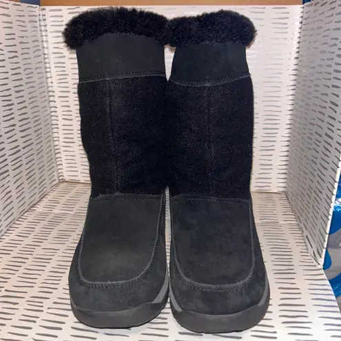 Sporto Womens Black Suede Waterproof Winter Snow Boots Polartec Lined Size 7.5