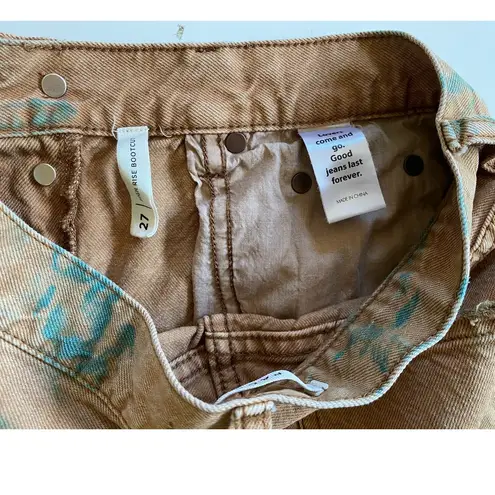 PacSun  Tie Dye High Rise Bootcut Jeans Brown/Teal 27 X 32‎