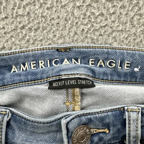 American Eagle  Jegging Jeans Distressed Stretch Mid Rise Light Wash Women 2 x 27