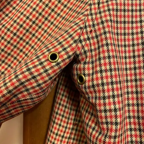 Lauren Ralph Lauren Reversible Women Checkered/Black Hooded Jacket /Medium Red