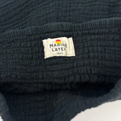 Marine layer Cali Double Cloth Black Gauze Smocked Shorts Beach Summer Small