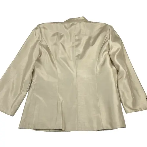 Jessica Howard Women 2 Piece Suit Jacket Maxi Dress Champaign Gold Ivory Size 8