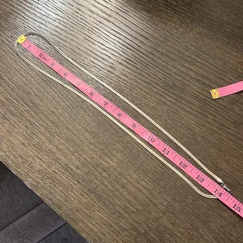 Claire’s silver tone smooth snake chain necklace 14” wearable length