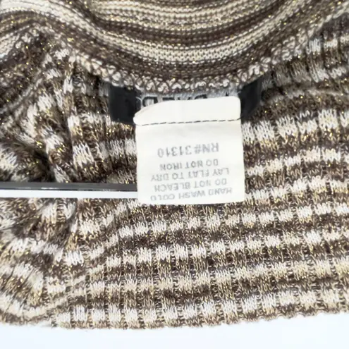 A Byer Vintage Womens Sweater Small Striped Metallic Cowl Neck Y2K