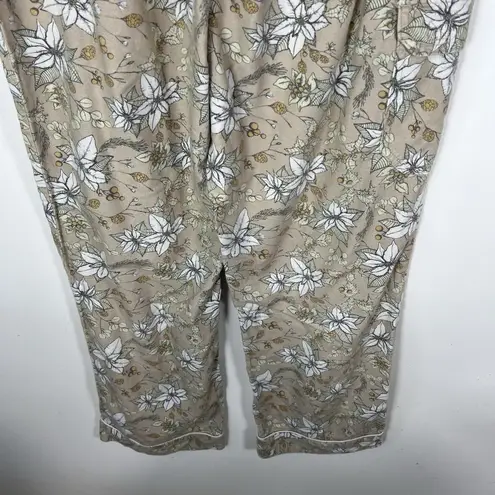 Duluth Trading Medium MX31 Gray White Floral Free Swingin' Flannel Pajama Pants