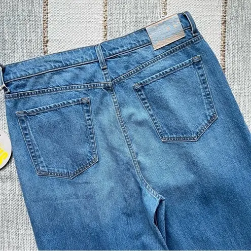 Mother SNACKS The Pleated Fun Dip Puddle Wide Leg Jeans Women’s Size 33 Blue