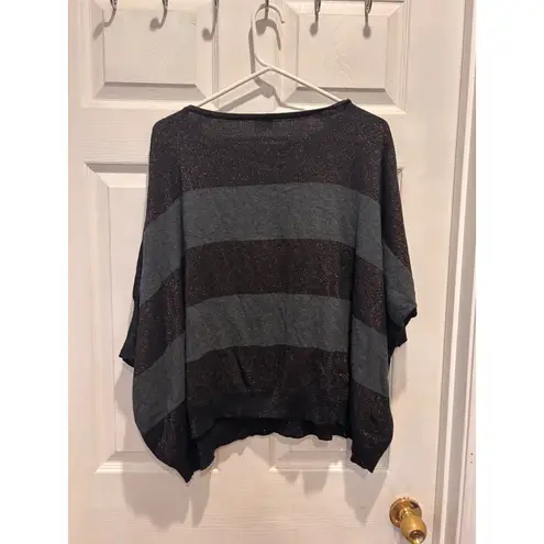 Sparkle & Fade UO Women's Large Striped Glitter Dolman Sleeve Knit Top