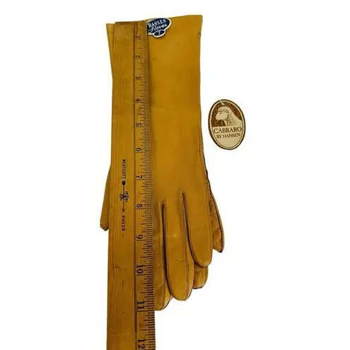 Vintage Cabraro By Hansen Silk Camel Gloves Size 7 NOS With Tags May Co. 1970 Tan