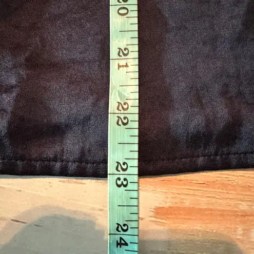 Karen Kane Shirred Blouse Navy Solid Collared Long Sleeve Button Front XL