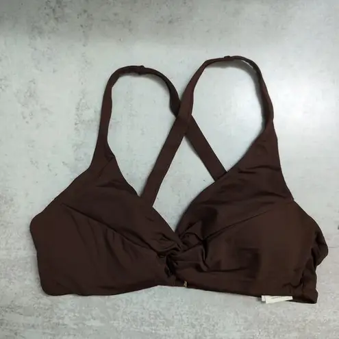 La Blanca Java (Brown) Island Goddess Underwire Twist Front Bra Top Size 8 New