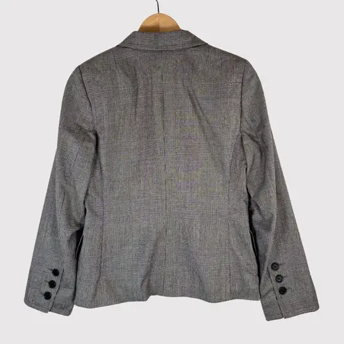 Akris Punto Women Blazer Gray Two Button Plaid Suit Jacket Notched Office Size 6