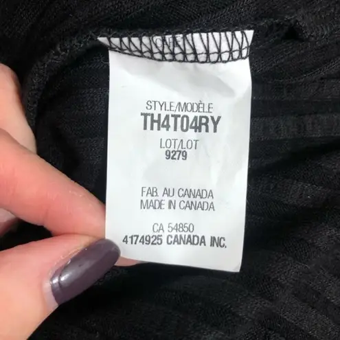 The Range Framed Ribbed Carved One Shoulder Black Turtleneck Top Size L NWT