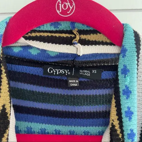 Gypsy 05 Aztec Tribal Boho Black Cardigan Sweater