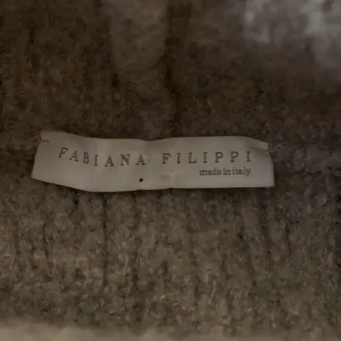 Fabiana Filippi Hi Low Sweater Turtleneck Sweater Gray Tan Made In Italy Sz S/M?