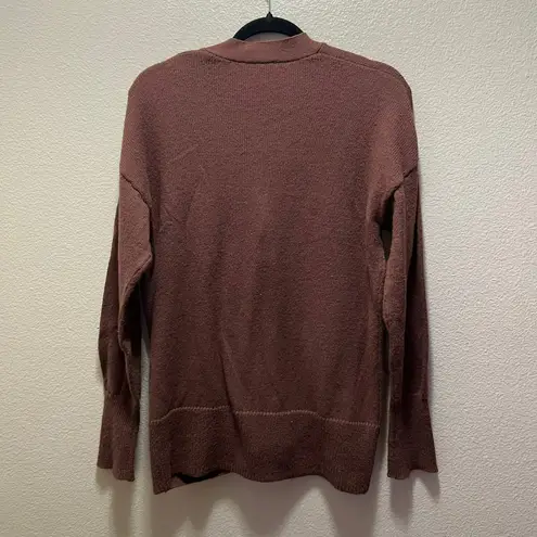 Melrose and Market Burgundy knit Oversized Knit Cardigan Sweater Button Sz XS