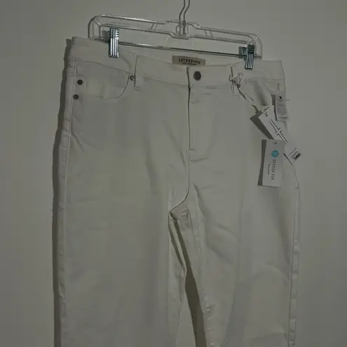 NWT Liverpool High Rise Crop Charlie Wide Rolled Cuff Bright White Size 14/32