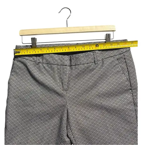 Kenar Dress Pants Womens Size 10 Black White Geometric Print Slim Fit Trousers