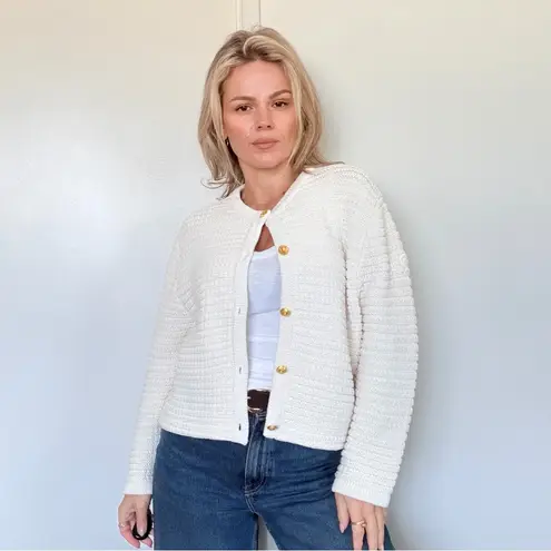 Hill House New The Harper Cardigan Cream Marl