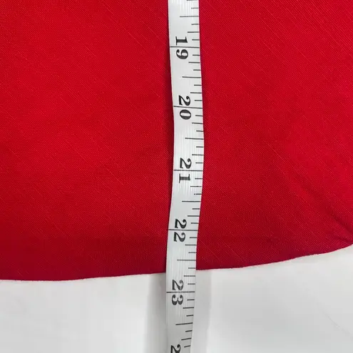 mercer & madison Linen Blend Red Relaxed Fit Collar Wrap Sleeveless Blouse Sz 10