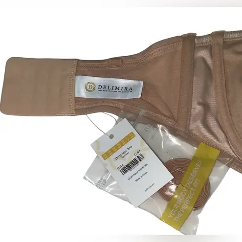 Delimira Women’s Strapless Minimizer Bra 32E Oatmeal Heather Straps Included NWT Tan Size undefined