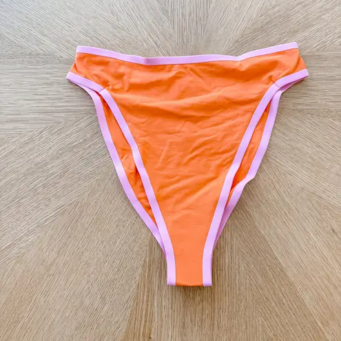 L Space Bikini Bottom Womens Large Orange Fused Ventura Bitsy Retro Colorblock