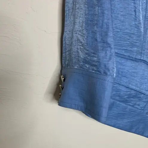 Per Se Vintage Linen Blend Metallic Blue Blazer Sz 6