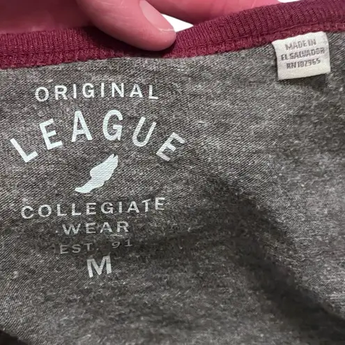League Collegiate Texas A&M Aggies 3/4 Sleeve Maroon T Shirt Medium Old Money Gray