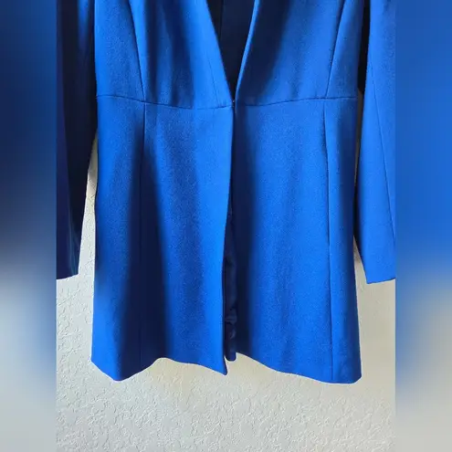 ZARA  Women's Blue Long Blazer Inverted Lapel Collar Frock Coat size Small