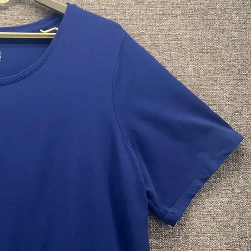 Denim And Co Womens Short Sleeve Shirt Size 3X Blue Casual Basic Everyday Comfy