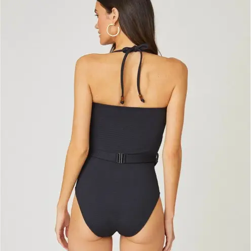 Shoshanna NWT Jet Belted Classed One Piece Swimsuit Black- Size 12