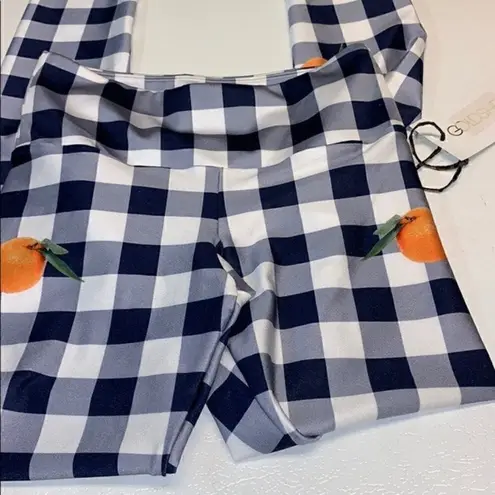nwt Goldsheep citrus gingham leggings sz xs Blue